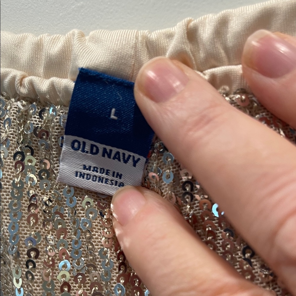 Old Navy Gold sequin Maxi Skirt size L NWT - Picture 3 of 7